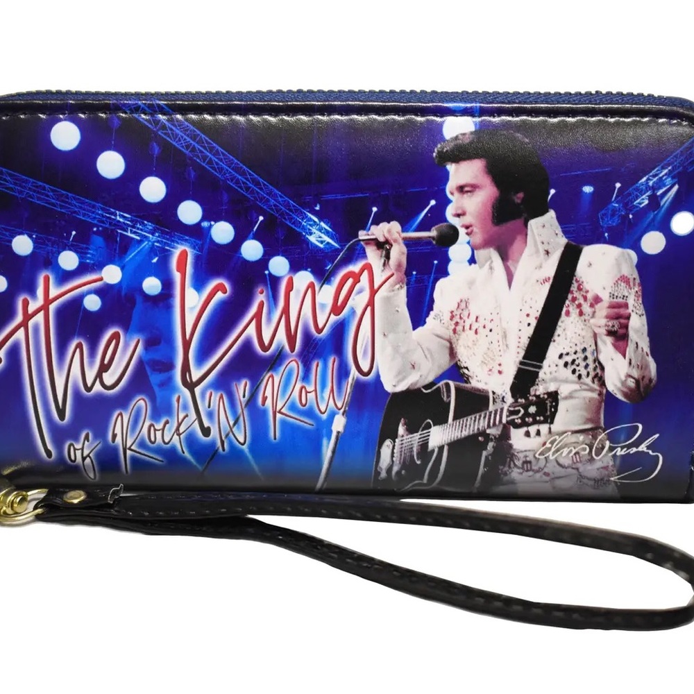 Blue black Elvis Presley wallet king of rock and roll E8894